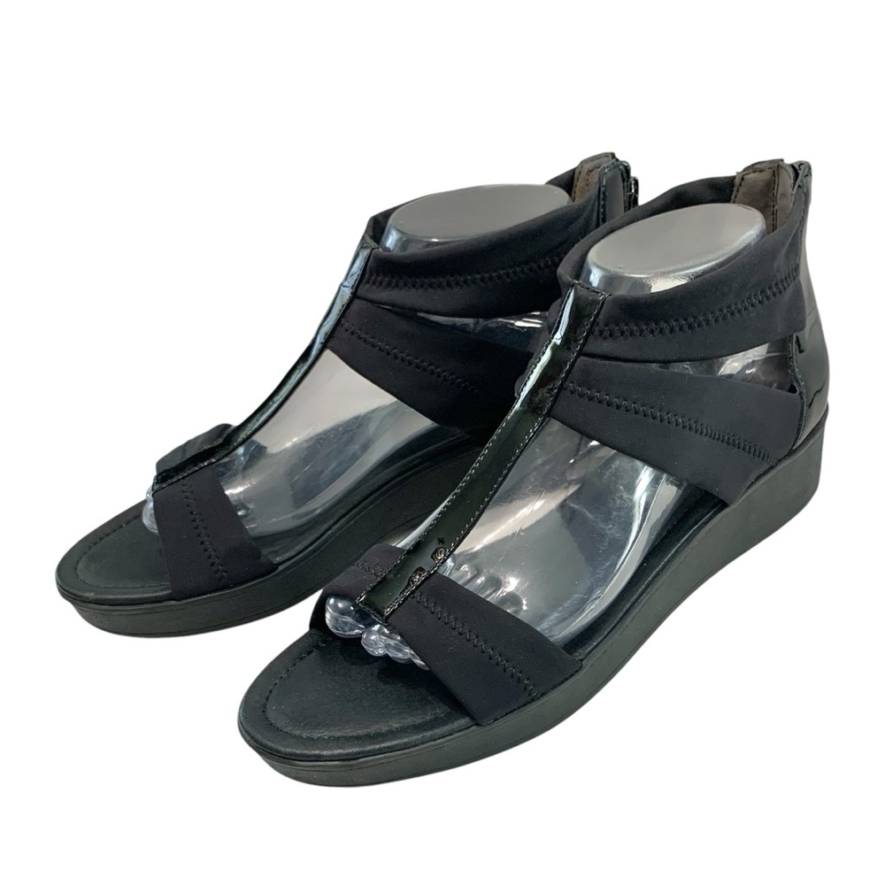 DONALD J PLINER Voni Patent Leather & Nylon Zip Back Women's Sandals - Picture 2 of 13